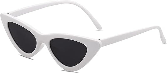 SOJOS Retro Vintage Narrow Cat Eye Sunglasses for Women Clout Goggles Plastic Frame SJ2044