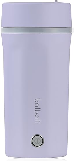 balbali 17oz Travel Kettle Portable Electric Kettle - Mini Hot Water Boiler/Maker/Heater/Warmer for Tea - Small Electric Thermos Heated Travel Mug - Portable Kettle for Travel - Purple