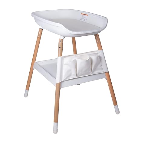 Beberoad Love Baby Changing Table Diaper Changing Table with Changing Pad Adjustable Height Changing Table with Nursery Organizer and Large Storage Rack for Newborn Baby and Infant (White)