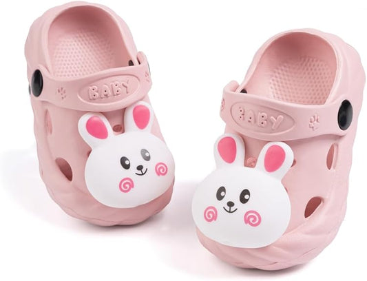 Casazoe Toddler Boys Girls Garden Clogs Little Kids Slip On Water Sandals Cute Cartoon Bunny Patterns EVA Clogs Slipper Slides Lightweight Outdoor Summer Children Beach Pool Play Shoes