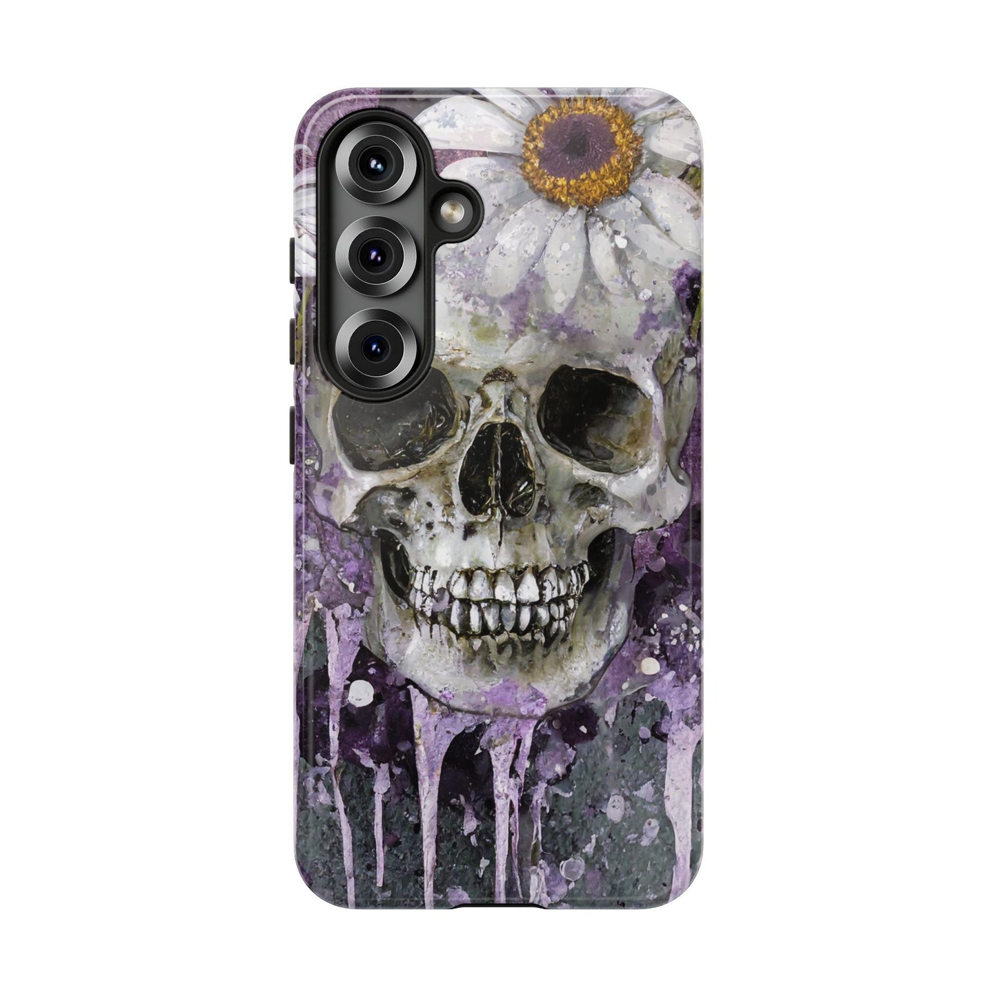 Plum Skull and Daisy Tough Phone Case
