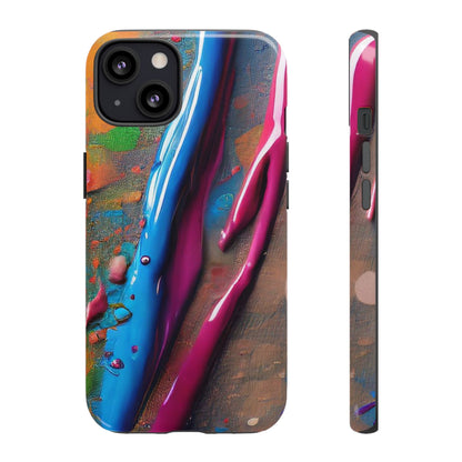 Colorful Artistic Paint Splatter Tough Phone Case