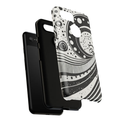 Artistic Black & White Swirl Tough Phone Case