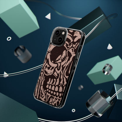 Gothic Abstract Skull Clear Phone Case