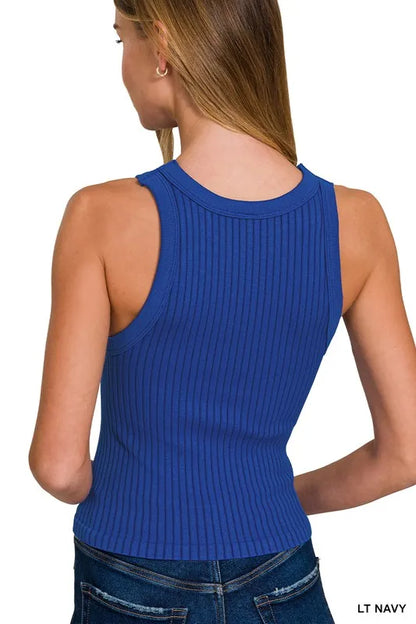 Zenana Seamless Ribbed Crop Tank