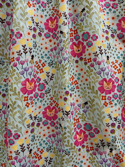 Floral Cats Fit & Flare Dress