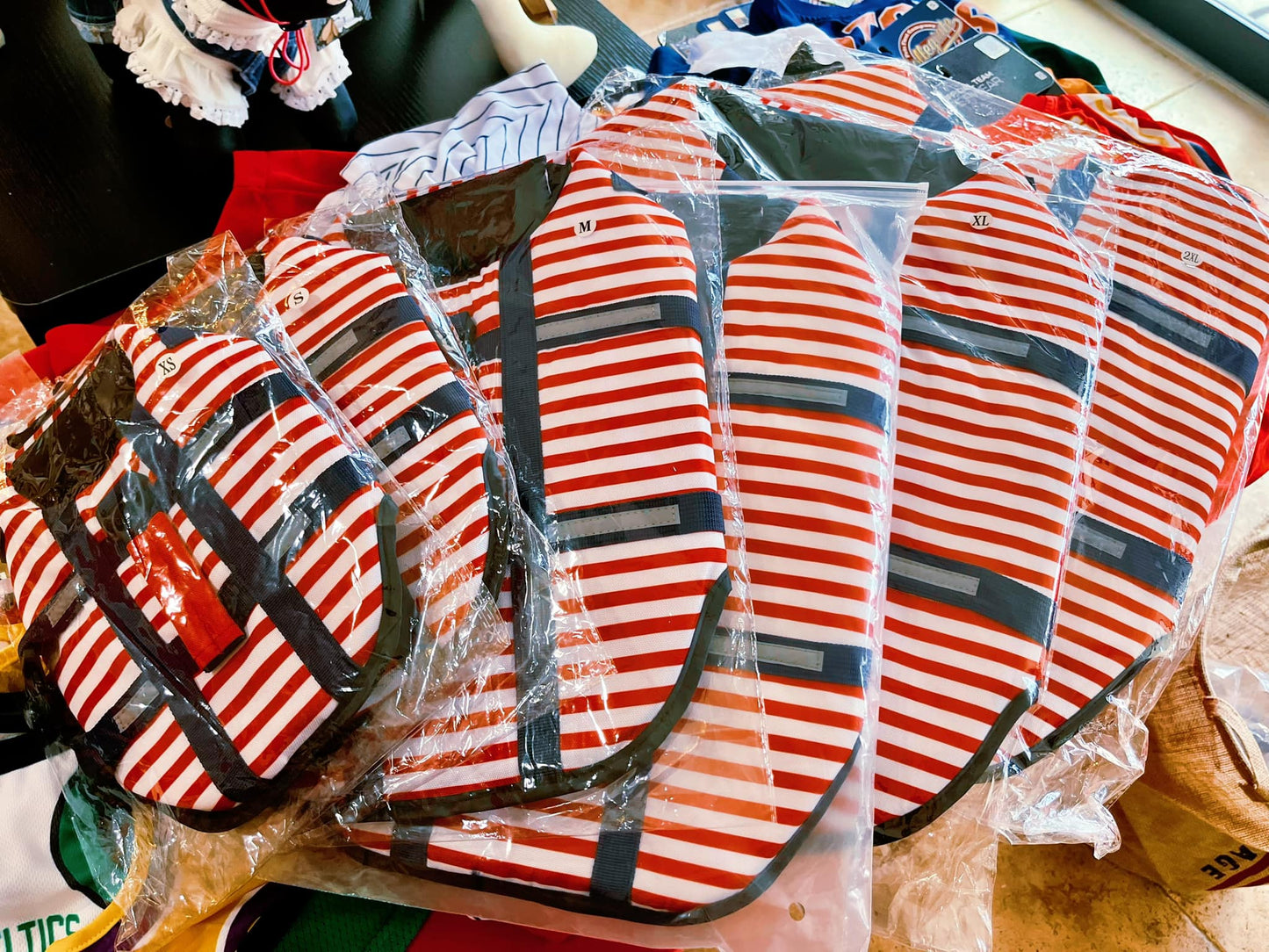 Dog Life Jacket – Striped Design with Safety Handle