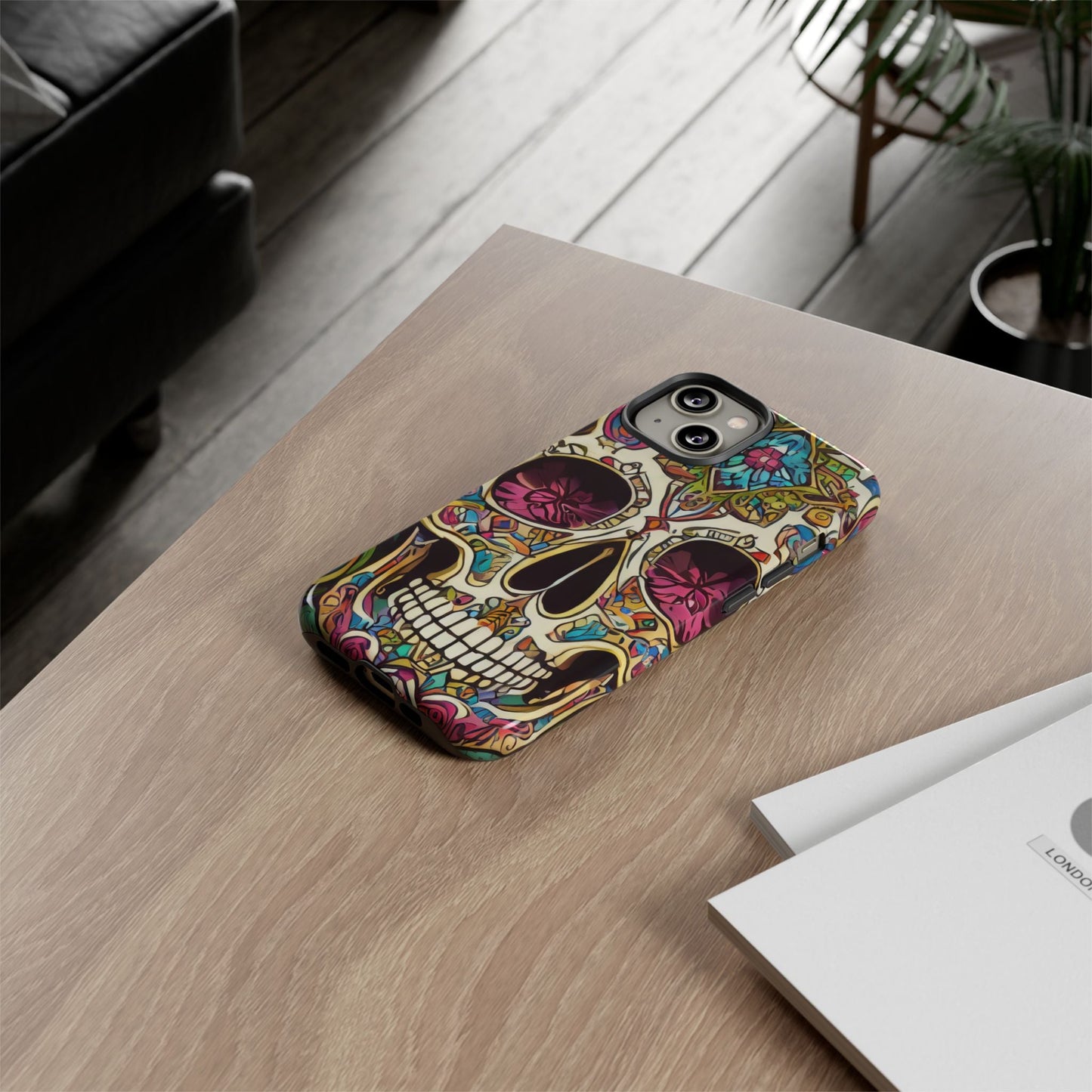 Colorful Sugar Skull Tough Phone Case