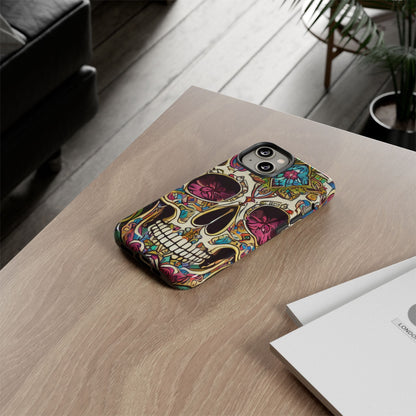 Colorful Sugar Skull Tough Phone Case