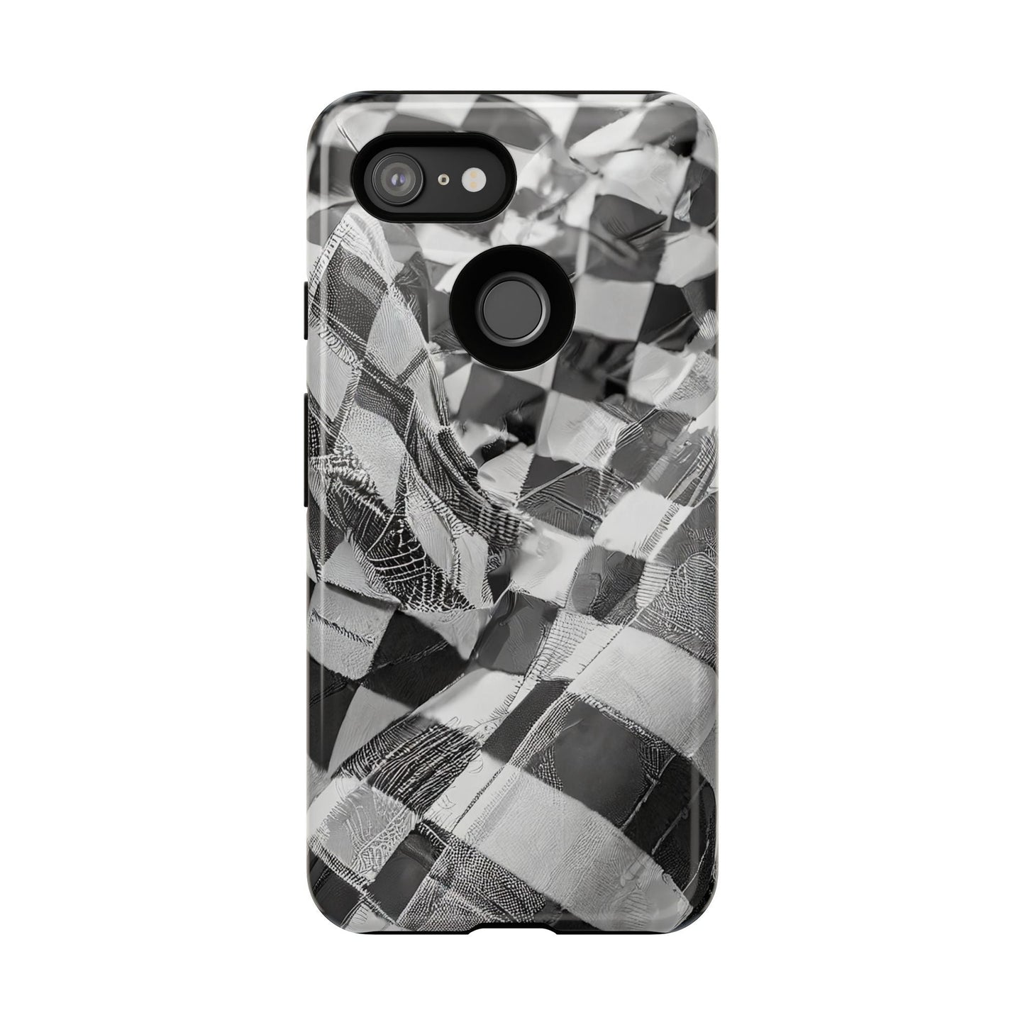 Abstract Checker Print Tough Phone Case