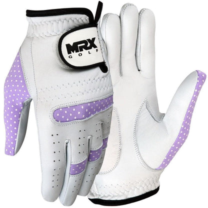 New Women Golf Gloves Cabretta Leather White Purple