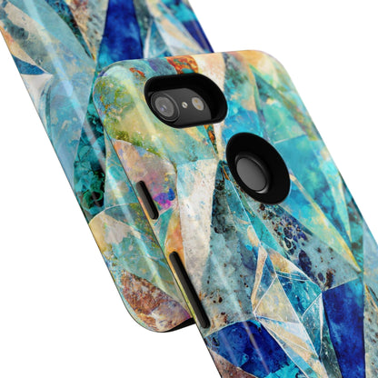 Diamond Blue Abstract Tough Phone Case
