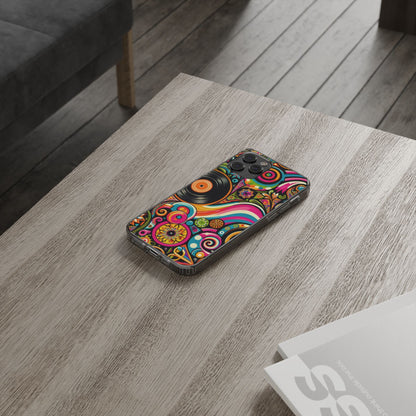 Colorful Vinyl Record Clear Phone Case