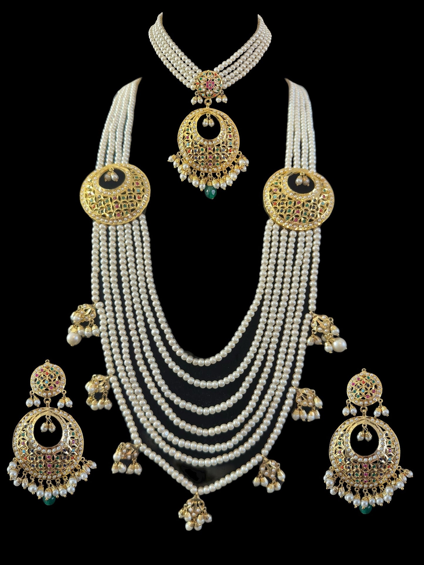 BR480 MUNIRA bridal set in Navratan ( READY TO SHIP )