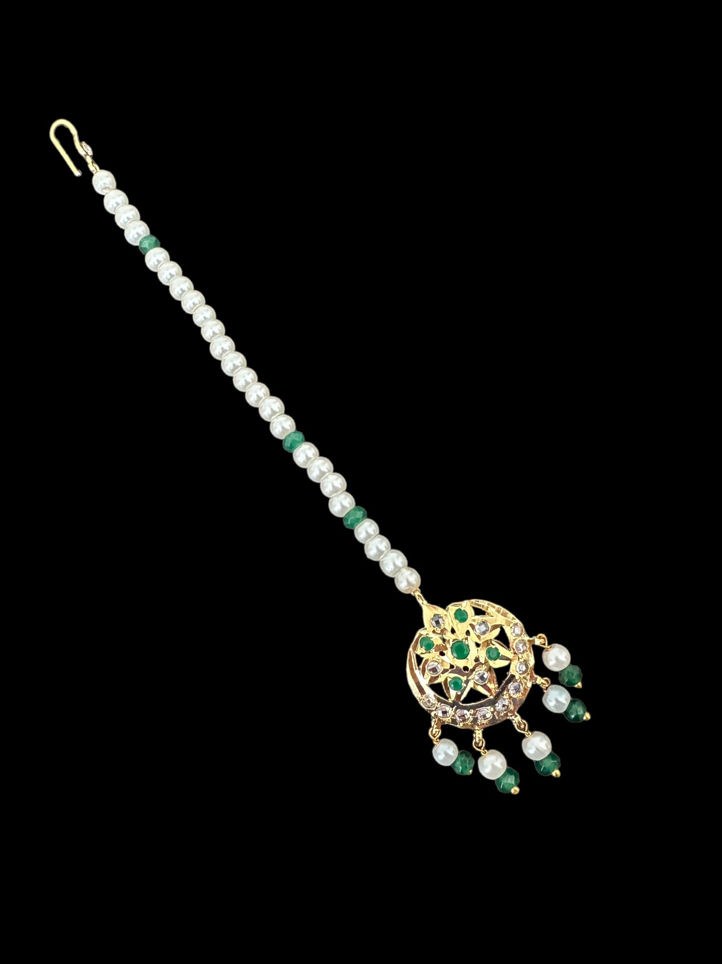 DJTK217 Gold plated small sized tika- green (READY TO SHIP)