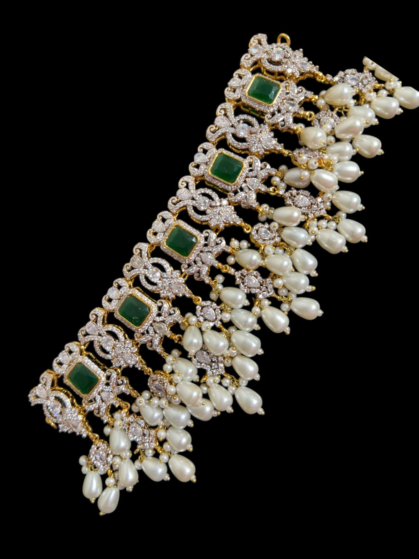 BR472 Farhat bridal set in green ( READY TO SHIP)