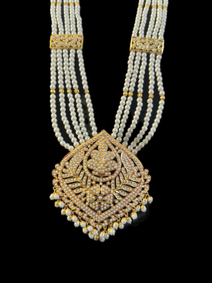 DLN107 Roosa Punjabi rani haar in pearls ( SHIPS IN 4 WEEKS )
