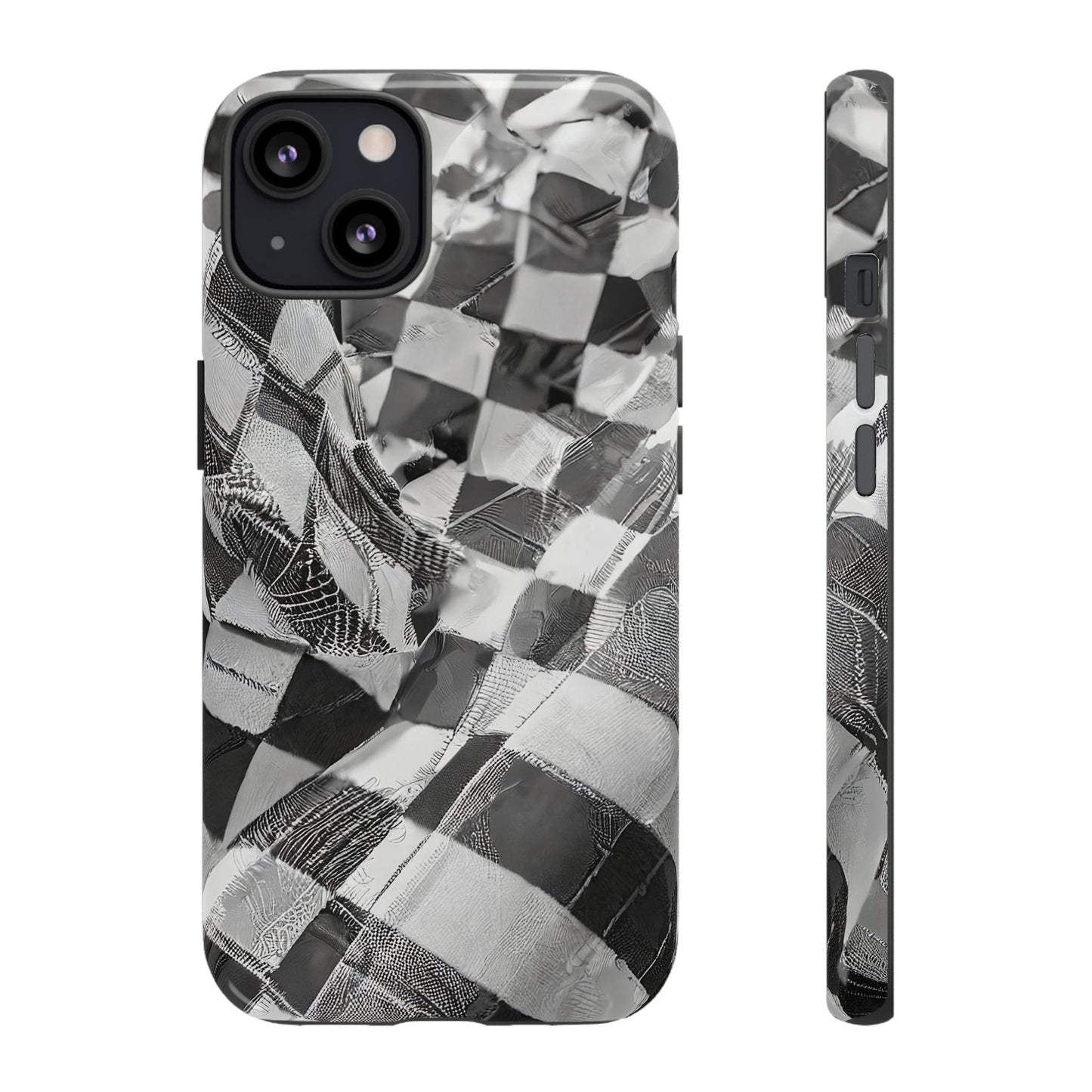 Abstract Checker Print Tough Phone Case