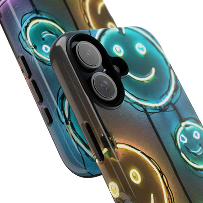 Colorful Neon Smiley Face Phone Case - Tough & Stylish Protection