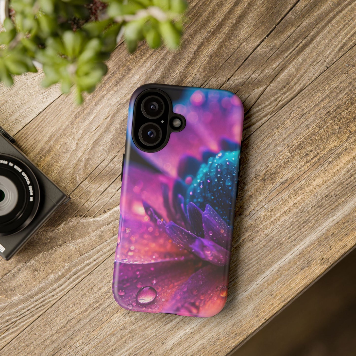 Vibrant Blue And Purple Flower Tough Phone Case