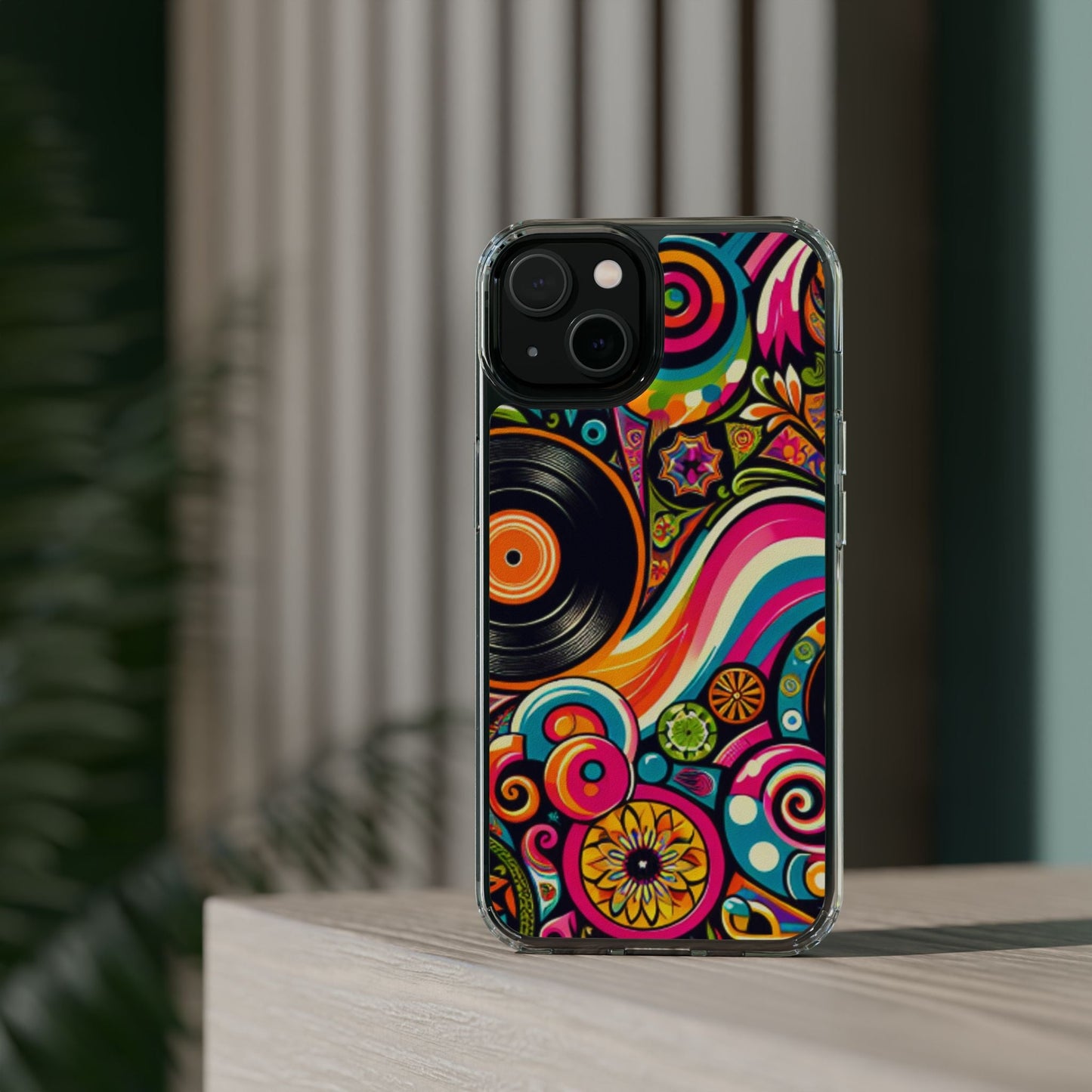 Colorful Vinyl Record Clear Phone Case