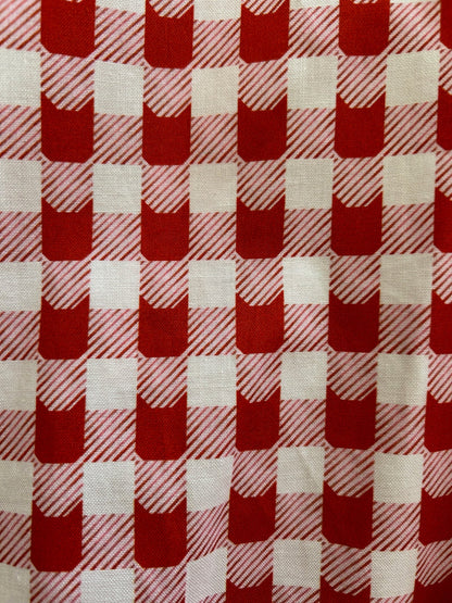 Red Check Kitties Skater Skirt
