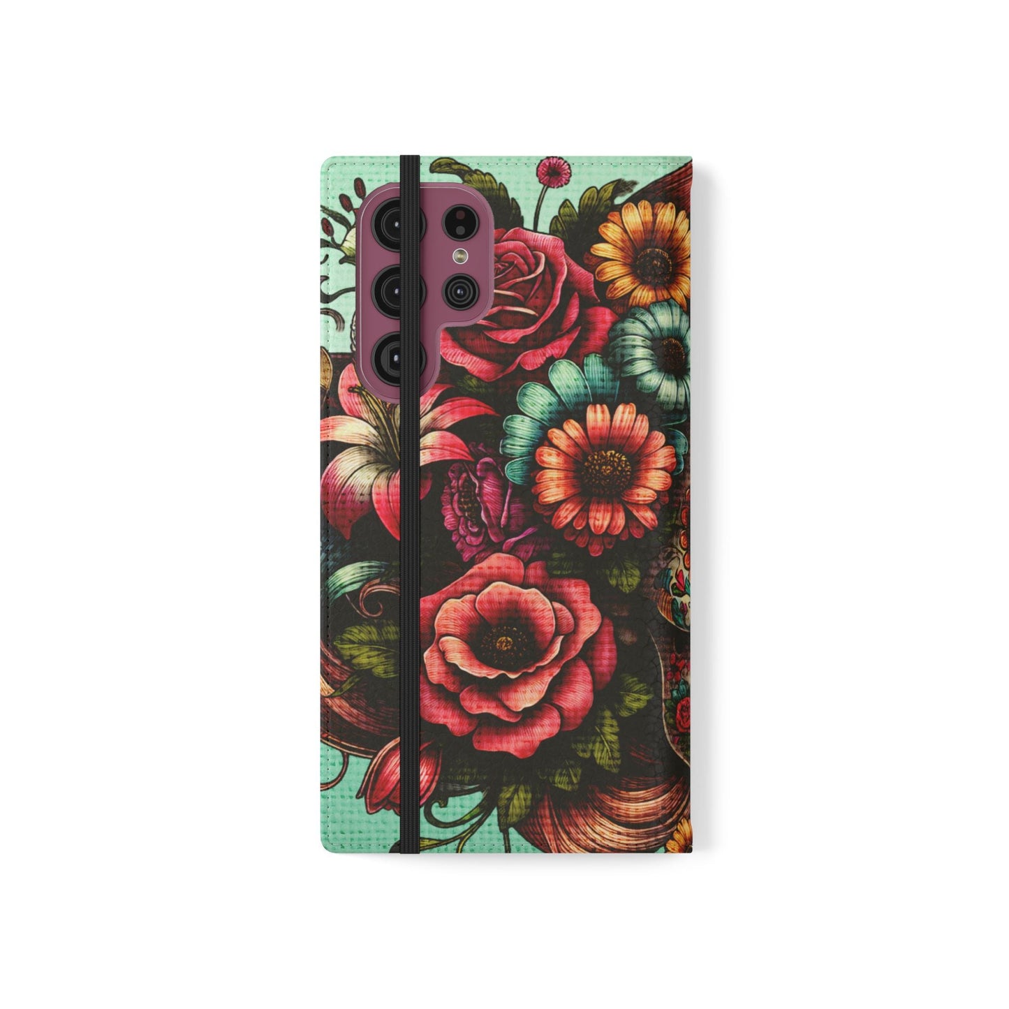 Sugar Skull Flip Wallet Phone Case