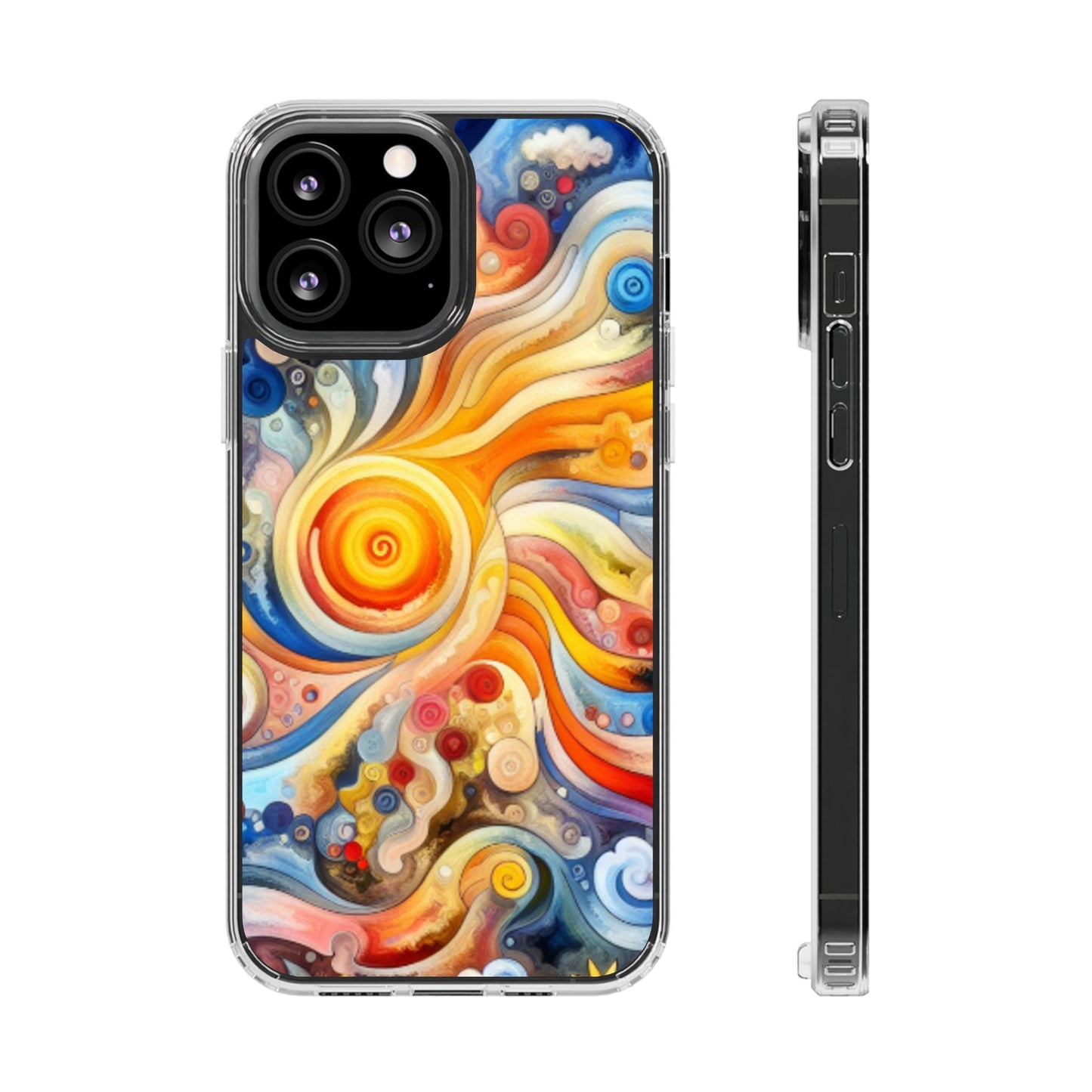 Colorful Abstract Swirl Clear Phone Case