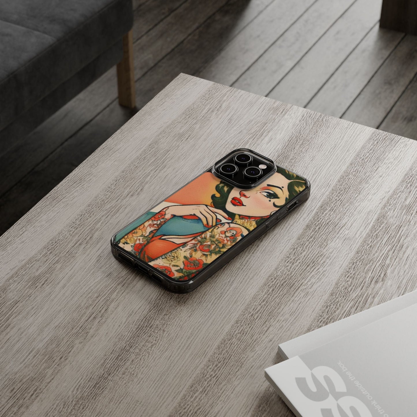 Retro Pin Up Clear Phone Case