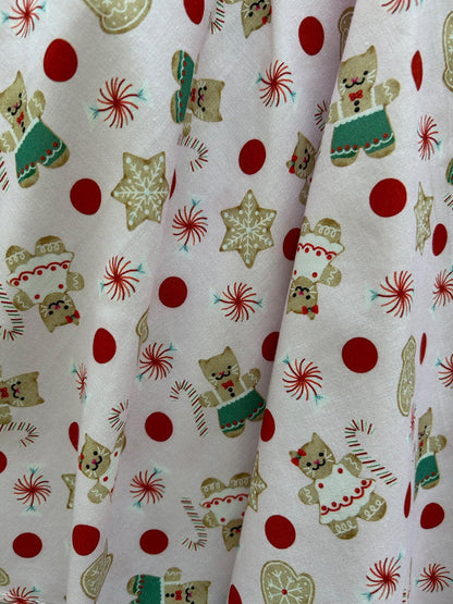 Gingerbread Kitties Skater Skirt
