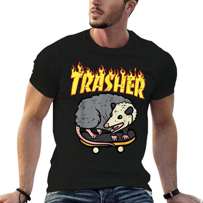 Opossum Skateboard Trasher Funny Possum Skater Men Boys Kids  Durable T-Shirt