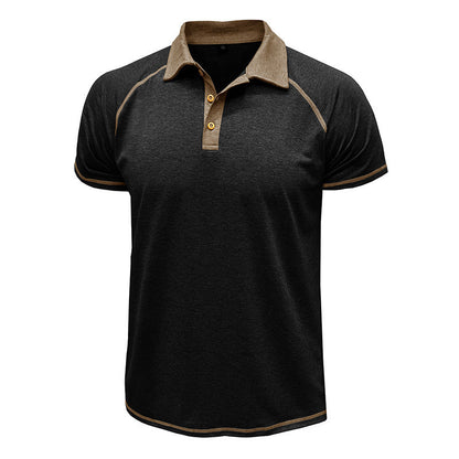 Men's Cotton Blend Contrast Stitch Polo Shirt - Athletic Fit