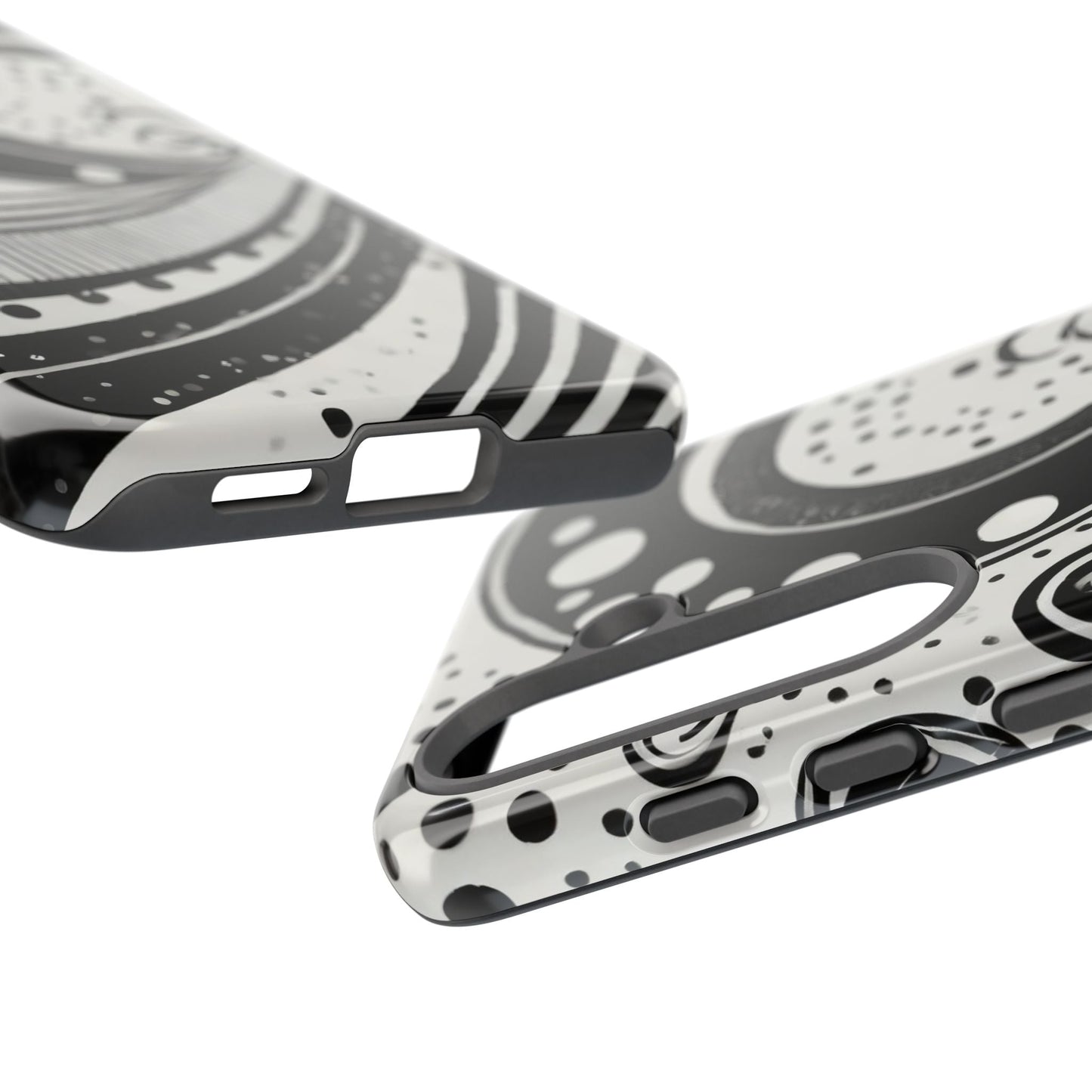 Artistic Black & White Swirl Tough Phone Case