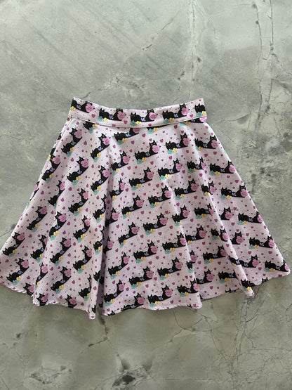 Pink Cats Skater Skirt