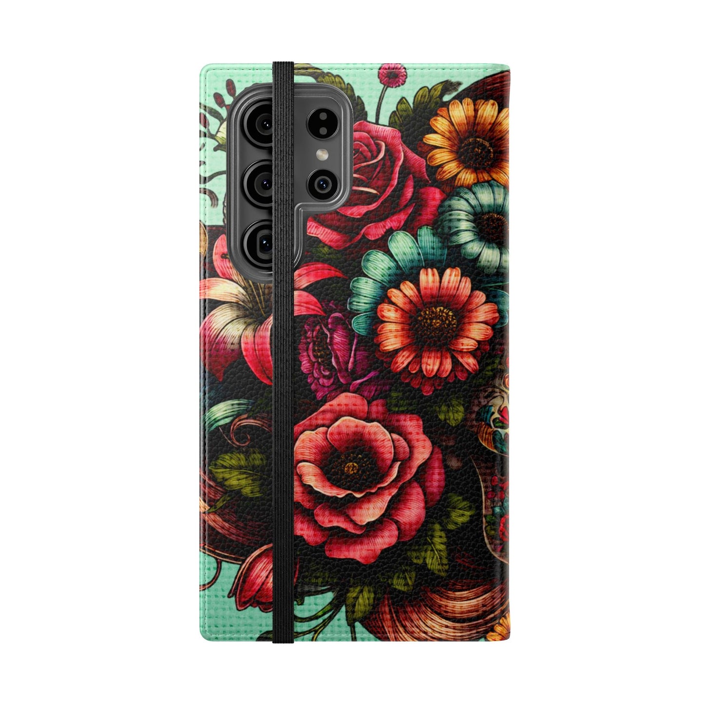 Sugar Skull Flip Wallet Phone Case