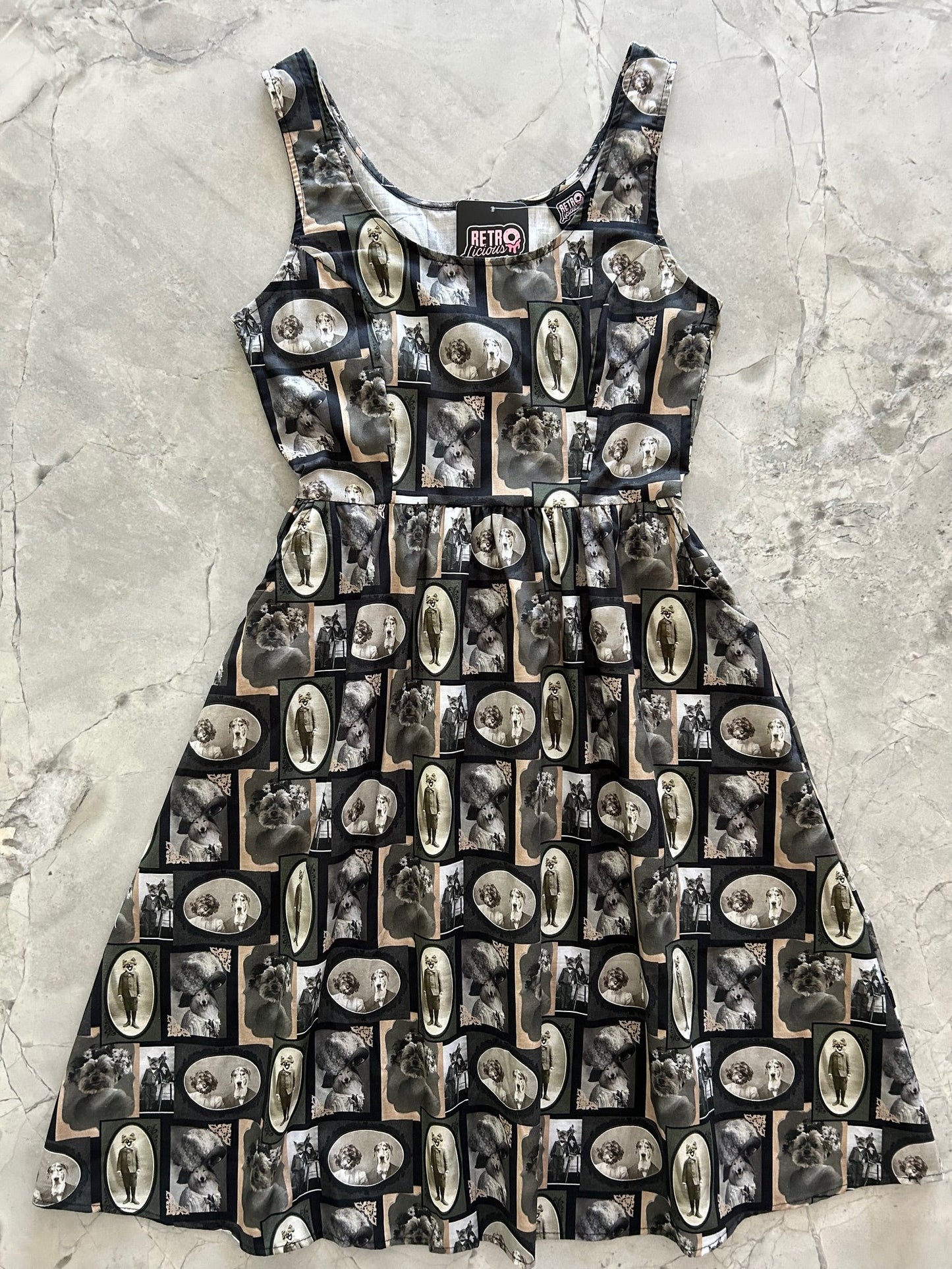 Dapper Dogs Fit & Flare Dress - Small only, 1 left!