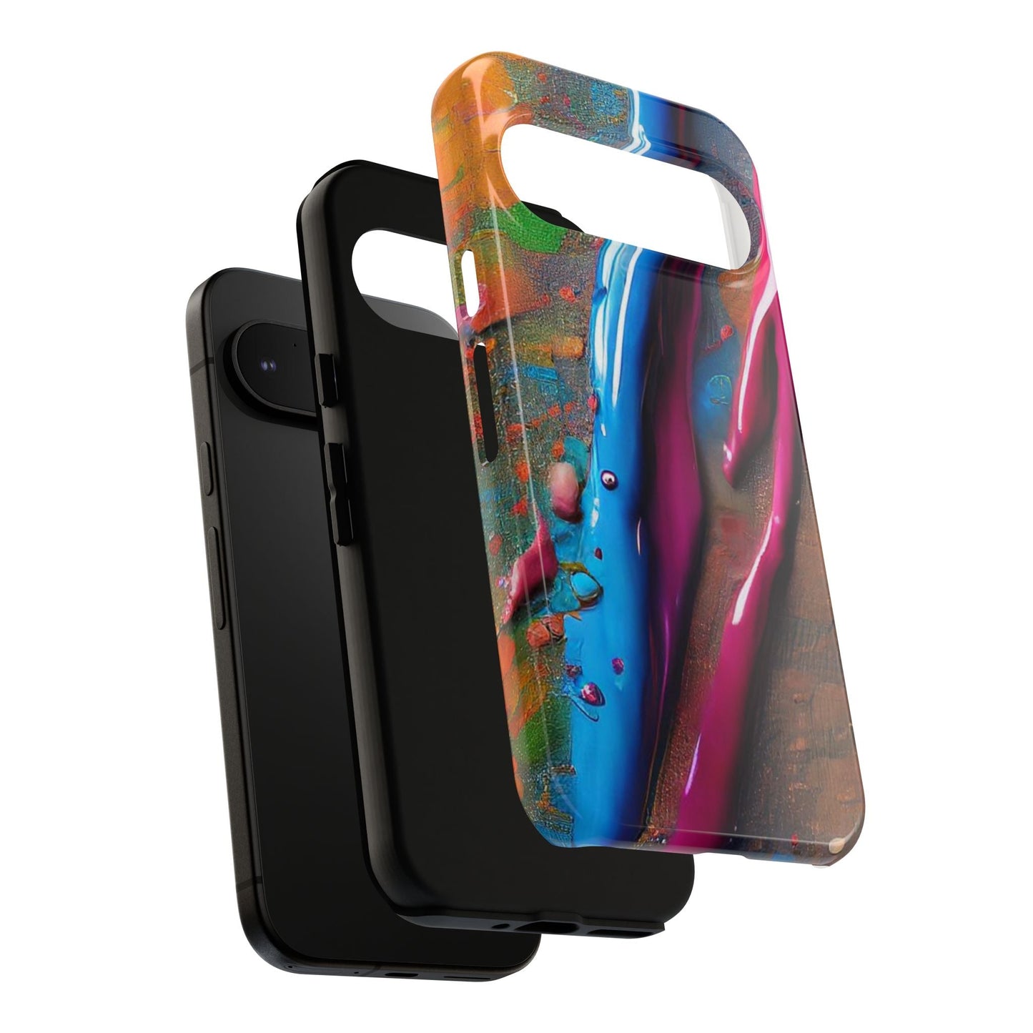 Colorful Artistic Paint Splatter Tough Phone Case