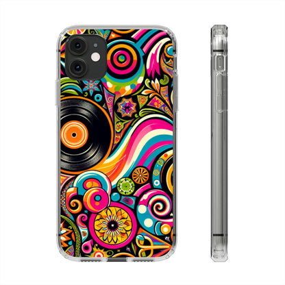 Colorful Vinyl Record Clear Phone Case