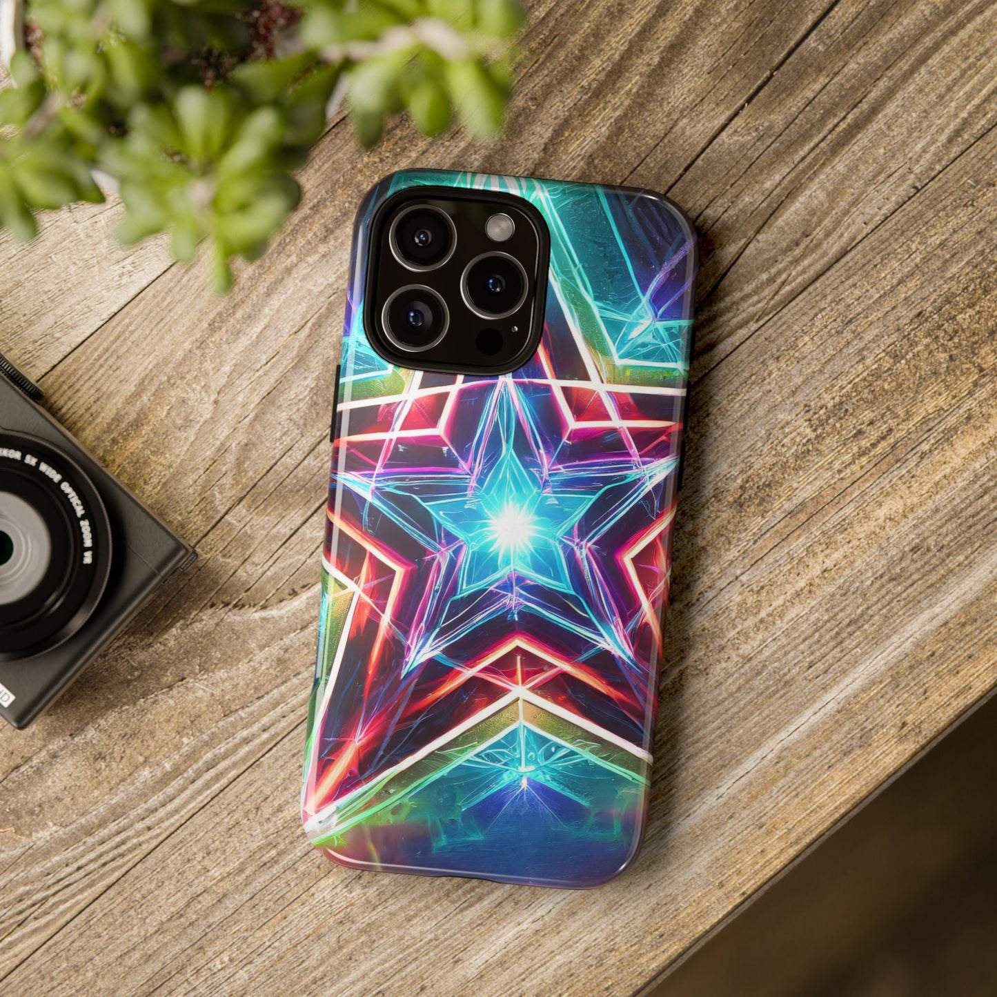 Neon Light Stars Tough Phone Case