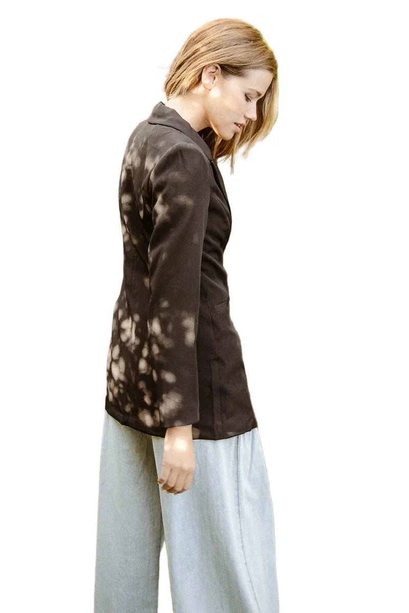 Single Breasted Peaked Lapel Blazer