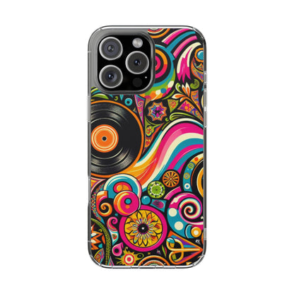 Colorful Vinyl Record Clear Phone Case