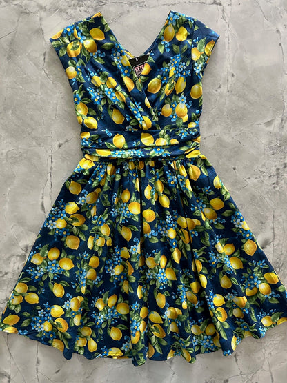 Lemon Floral Greta Dress - 1X only, 1 left!