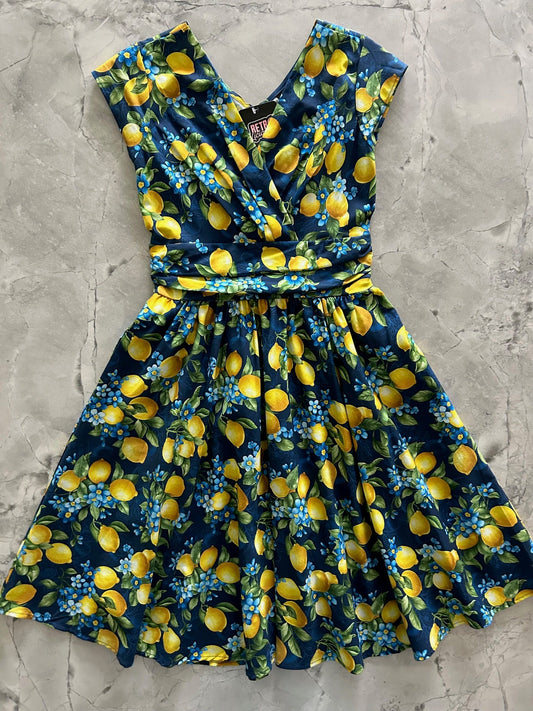 Lemon Floral Greta Dress - 1X only, 1 left!