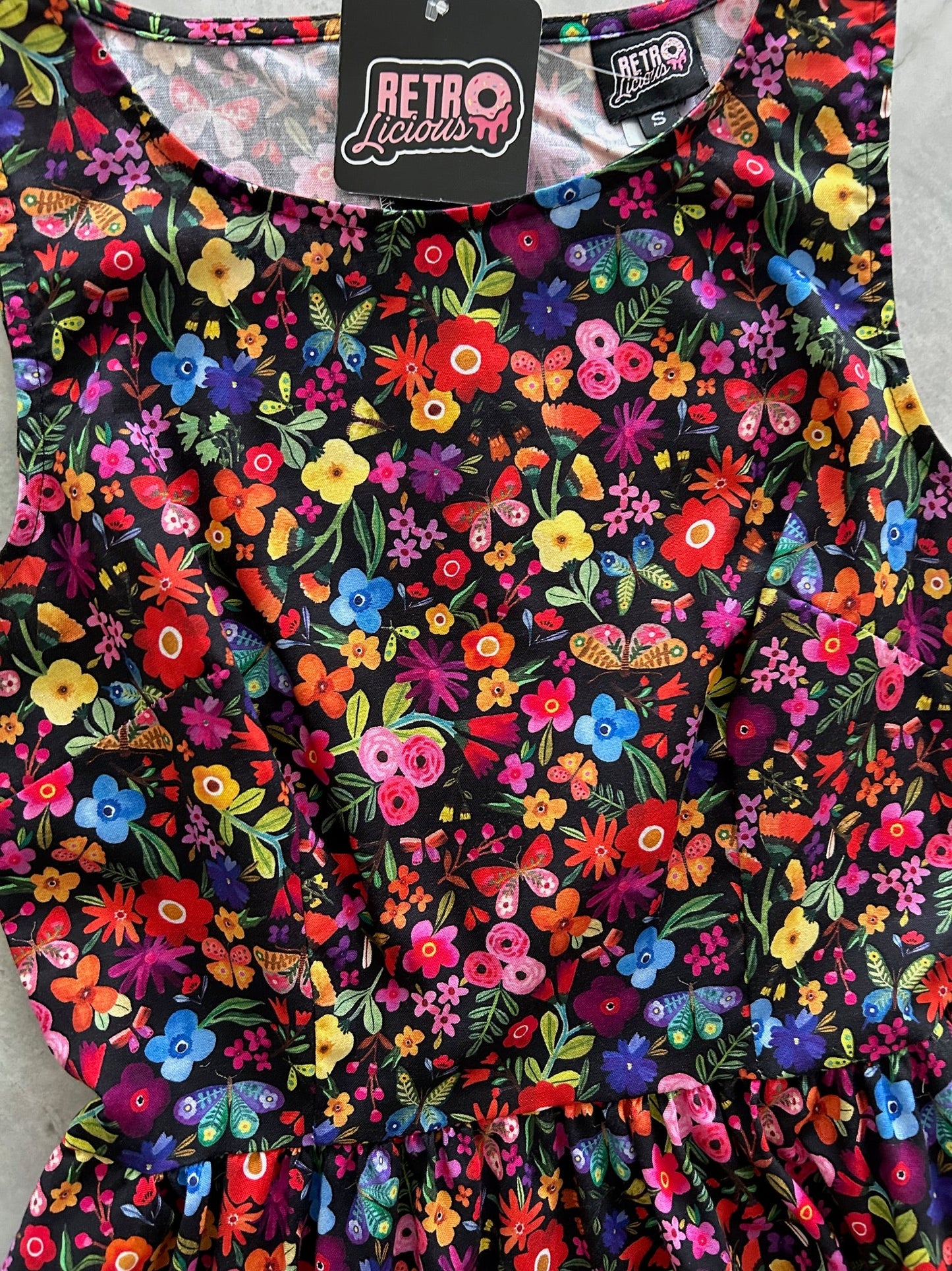 Butterfly Floral Midi Dress - XL only