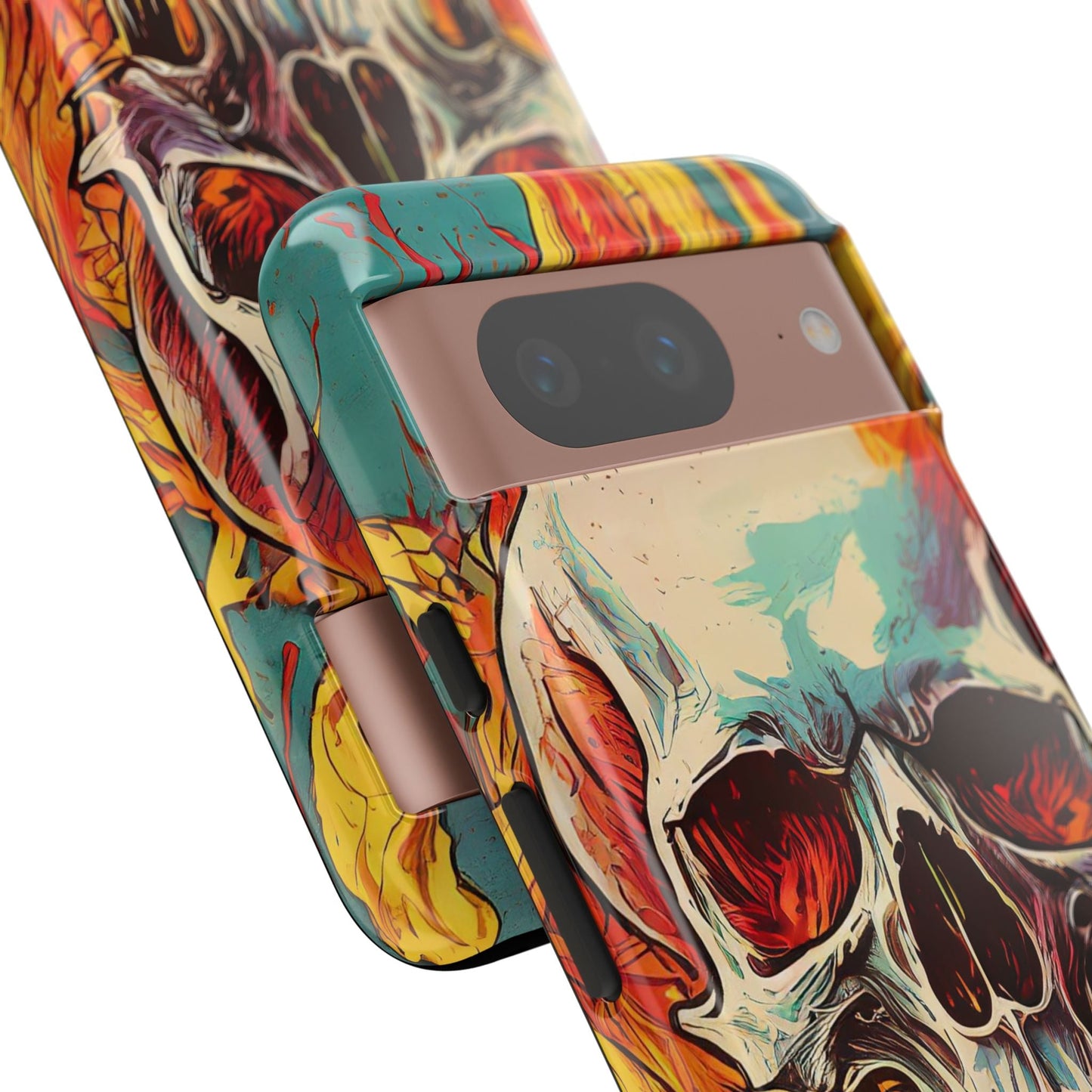 Flaming Skull Tough Phone Case