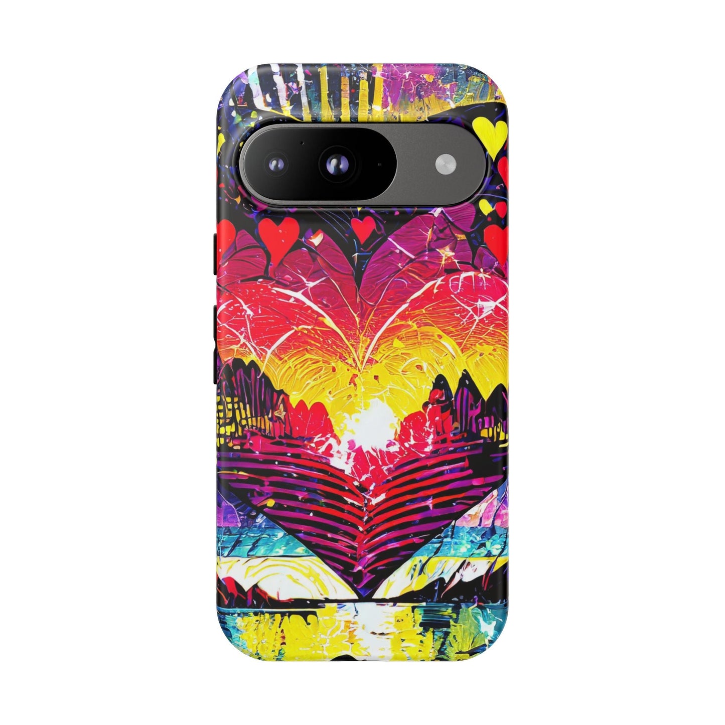 Vibrant Heart Sunset Tough Phone Case