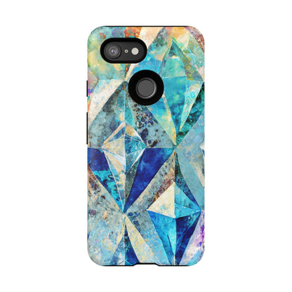 Diamond Blue Abstract Tough Phone Case
