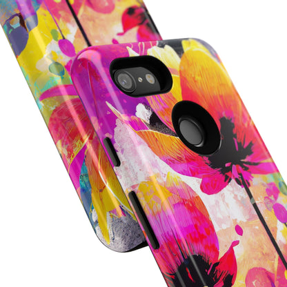 Neon Floral Tough Phone Case