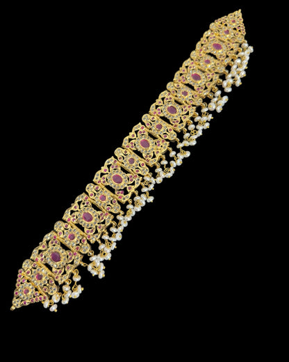 C542 Nishat fresh water pearl choker with earrings -RUBY  ( READY TO SHIP )