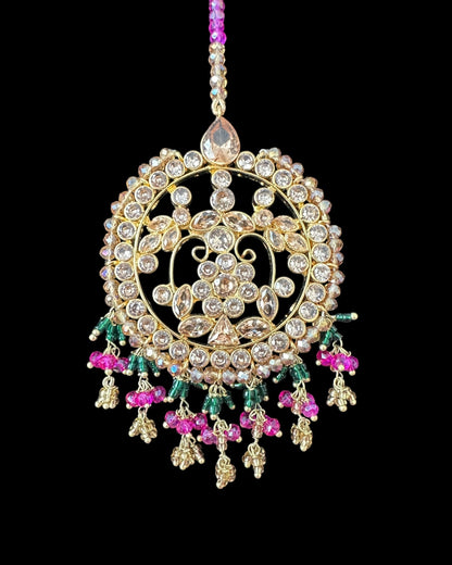 BR486 Safeera bridal set in purple and green combination ( READY TO SHIP )